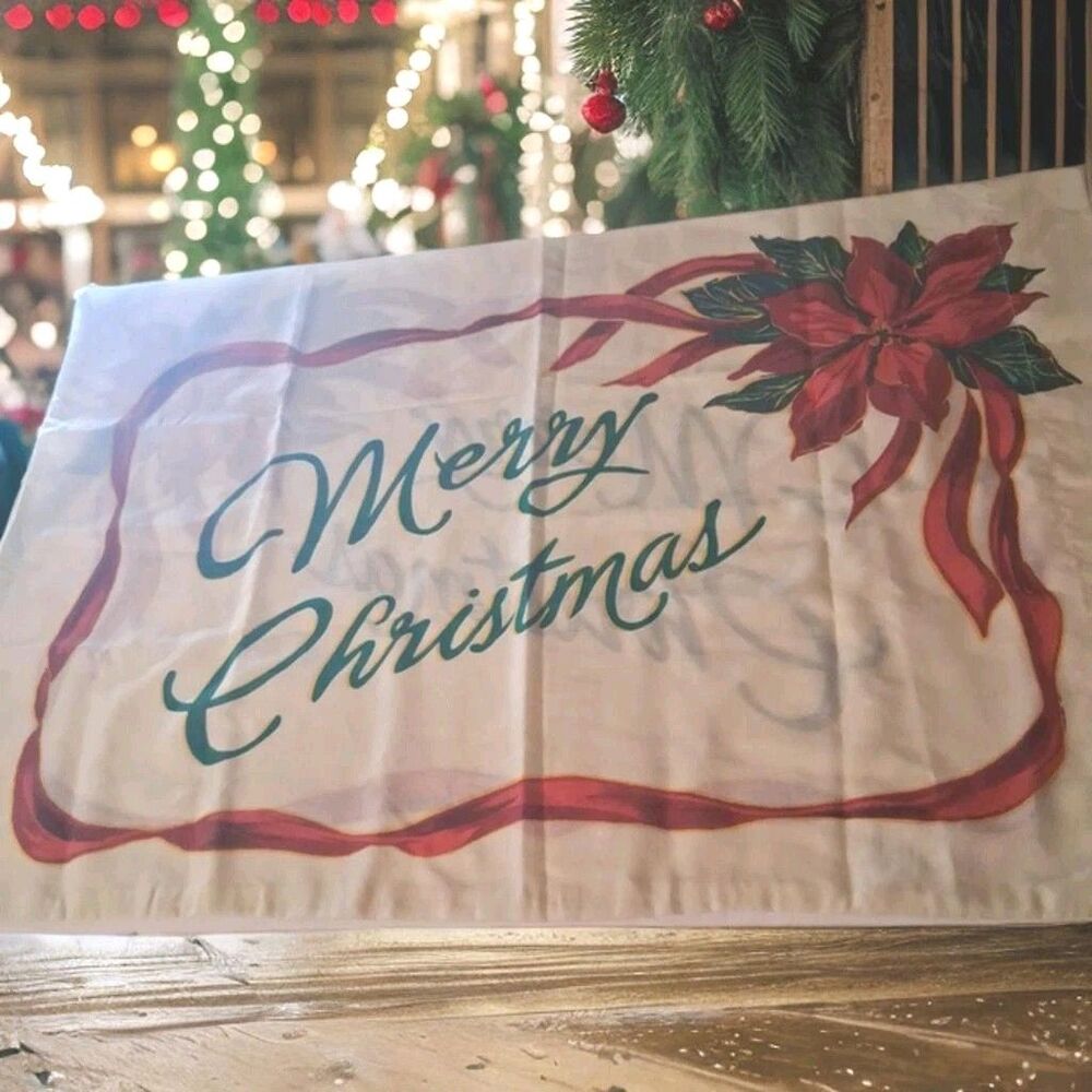 Vintage Merry Christmas Pillow Case, Large 20 In X 30 In